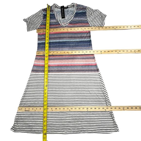 NWT David Cline V-Neck Short Sleeve T-Shirt Dress SZ Small Stripe $119 - Picture 14 of 14